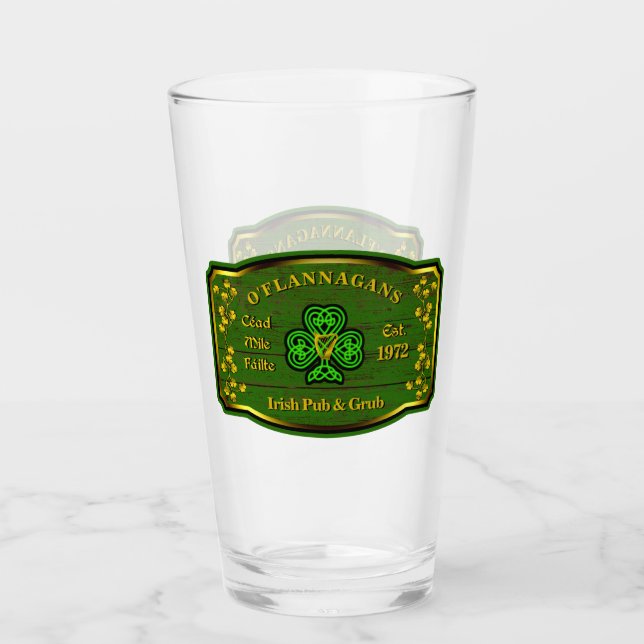 Irish Pub Personalisiert Pint Glass Glas (Vorderseite)