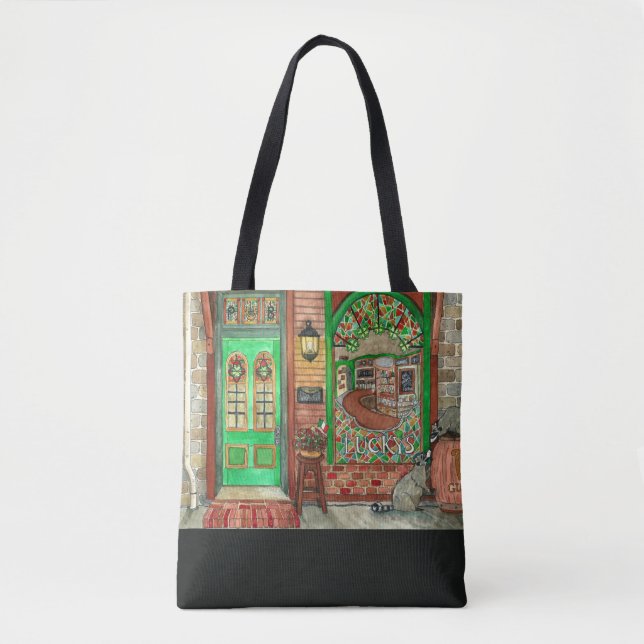 Irish Pub Watercolor Tote Bag (Vorderseite)