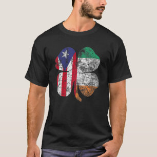 Irish Puerto Rican Flag Irland Kleeblatt St Patric T-Shirt