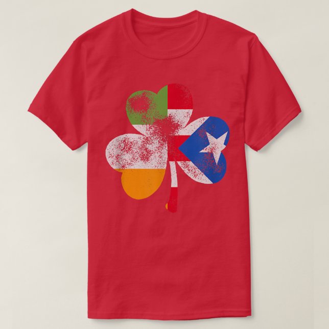 Irish Puerto Rico Kleeblatt Puerto Rico Flag St Pa T-Shirt (Design vorne)