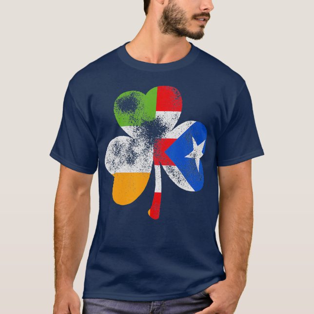 Irish Puerto Rico Kleeblatt Puerto Rico Flag St T-Shirt (Vorderseite)
