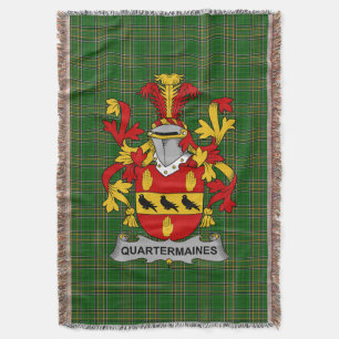 Irish Quartermaines Coat of Arms Familienwappen Ir Decke