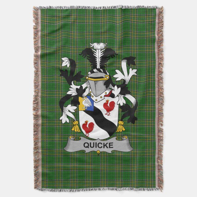 Irish Quicke Coat of Arms Familienwappen Ireland I Decke (Vorderseite Vertikal)