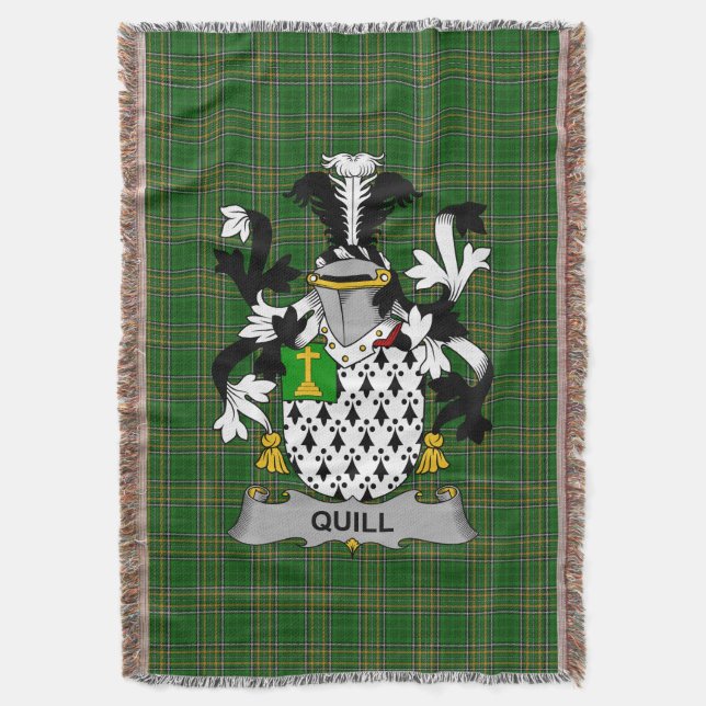Irish Quill Coat of Arms Familienwappen Irland Decke (Vorderseite Vertikal)