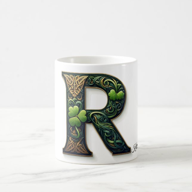 Irish R Monogram Coffee Mug Kaffeetasse (Mittel)