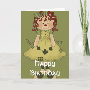 Irish RagDoll d3 Happy März Birthday Card Karte