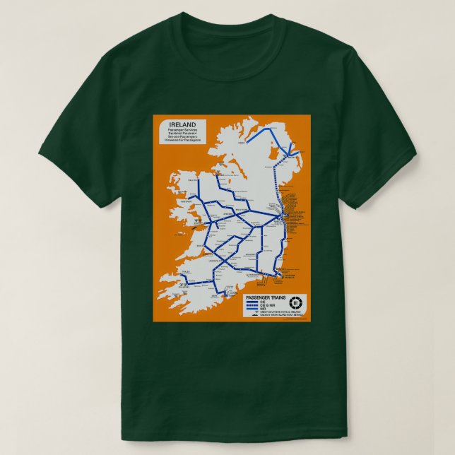 Irish Rail Map 1969 1 T-Shirt (Design vorne)