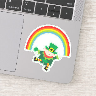 Irish Rainbow Leprechaun Contour Aufkleber