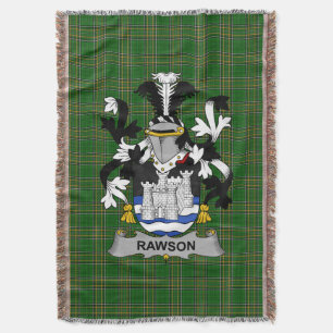 Irish Rawson Coat of Arms Familienwappen Irland Decke