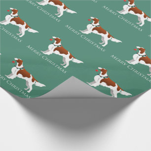 Irish Red and White Setter Frohe Weihnachten Geschenkpapier
