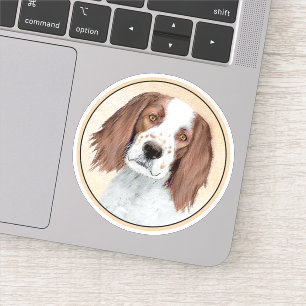 Irish Red and White Setter Painting - Original Art Aufkleber