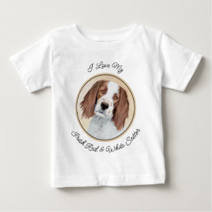 Irish Red and White Setter Painting - Original Art Baby T-shirt