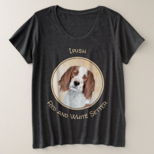 Irish Red and White Setter Painting - Original Art Große Größe T-Shirt
