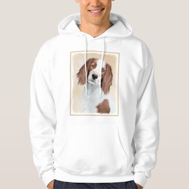 Irish Red and White Setter Painting - Original Art Hoodie (Vorderseite)