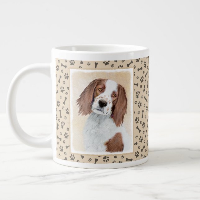 Irish Red and White Setter Painting - Original Art Jumbo-Tasse (Links)