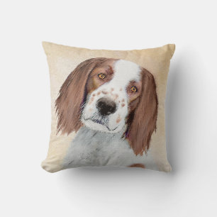 Irish Red and White Setter Painting - Original Art Kissen