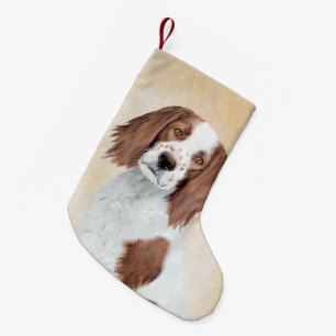 Irish Red and White Setter Painting - Original Art Kleiner Weihnachtsstrumpf