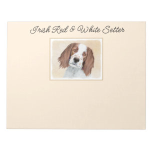 Irish Red and White Setter Painting - Original Art Notizblock