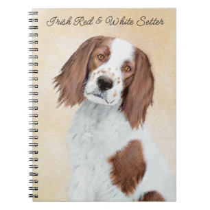 Irish Red and White Setter Painting - Original Art Notizblock