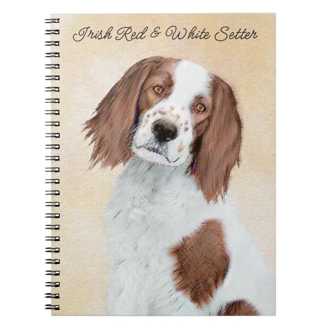 Irish Red and White Setter Painting - Original Art Notizblock (Vorderseite)