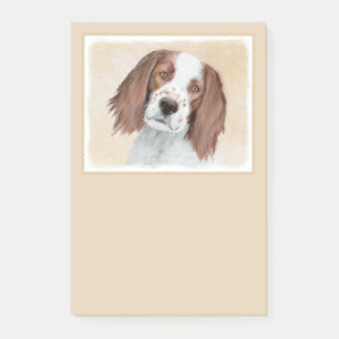 Irish Red and White Setter Painting - Original Art Post-it Klebezettel