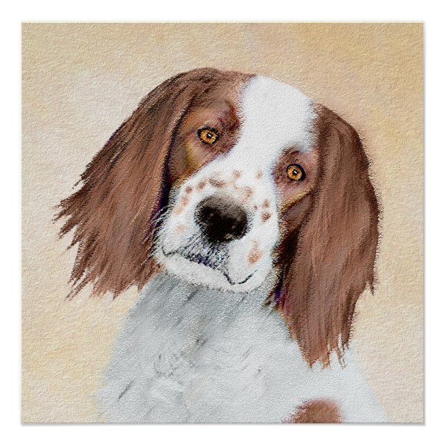 Irish Red and White Setter Painting - Original Art Poster (Vorderseite)