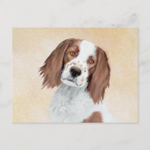Irish Red and White Setter Painting - Original Art Postkarte