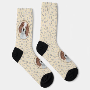 Irish Red and White Setter Painting - Original Art Socken
