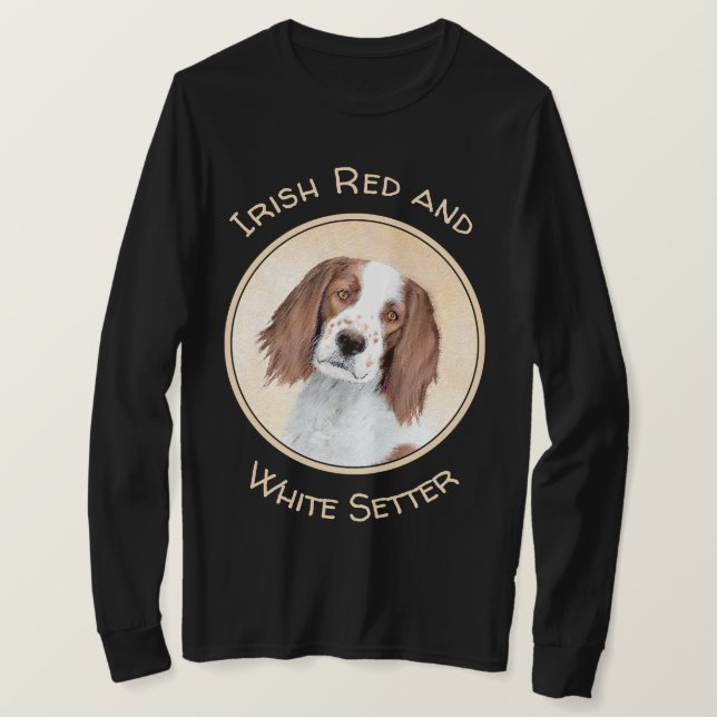 Irish Red and White Setter Painting - Original Art T-Shirt (Design vorne)