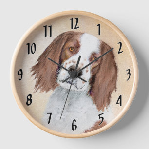 Irish Red and White Setter Painting - Original Art Uhr