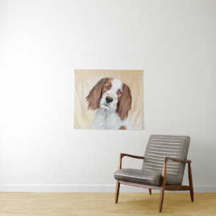 Irish Red and White Setter Painting - Original Art Wandteppich