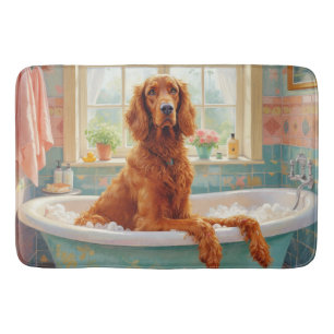 Irish Red Setter Badzeit Elegante Badezimmerdekora Badematte