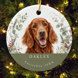 Irish Red Setter Bild Wasserfarbe Weihnachten Keramik Ornament