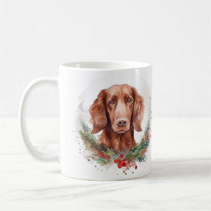 Irish Red Setter Christmas Wreath Festivals Kaffeetasse