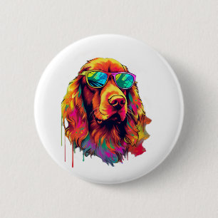 Irish Red Setter Dog Hunde Rasse für eine irische Button