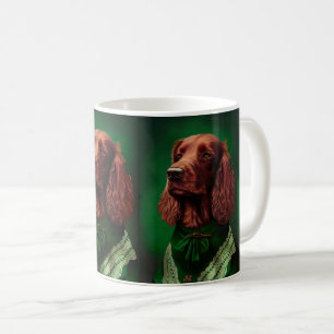 Irish Red Setter Dog in St. Patrick's Day Dress Kaffeetasse