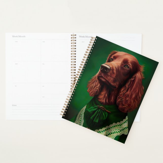 Irish Red Setter Dog in St. Patrick's Day Dress Planer (Anzeige)