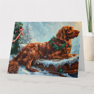 Irish Red Setter Dog Weihnachtsfest Karte