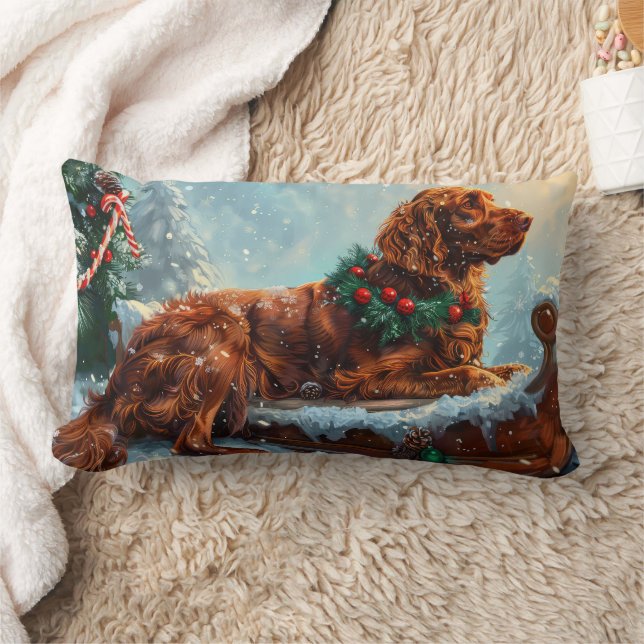 Irish Red Setter Dog Weihnachtsfest Lendenkissen (Decke)