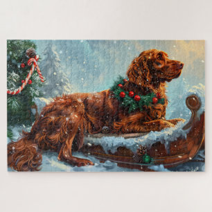 Irish Red Setter Dog Weihnachtsfest Puzzle