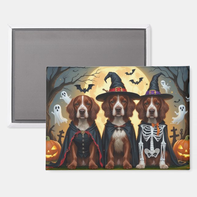 Irish Red Setter Dogs Pumpkin Halloween Funny Magnet (Vorderseite/Rückseite)
