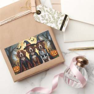 Irish Red Setter Dogs Pumpkin Halloween Funny Rechteckiger Aufkleber