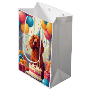 Irish-Red-Setter-Geburtstagsfeier Mittlere Geschenktüte