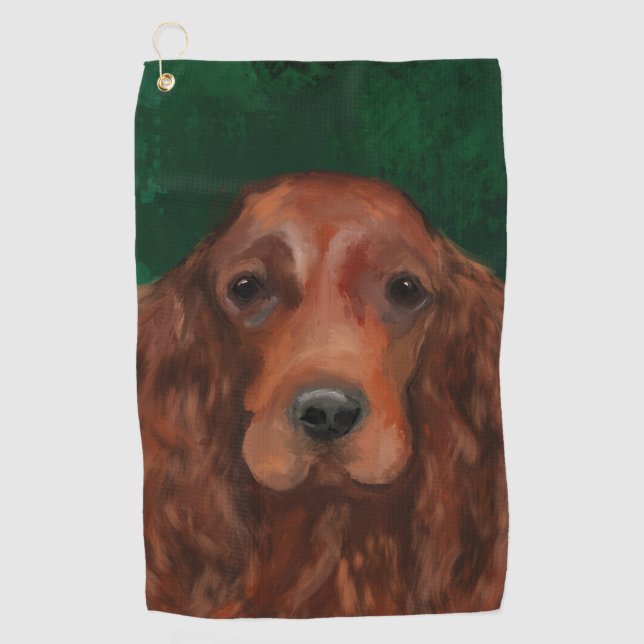 Irish Red Setter Golfhandtuch (Vorderseite)