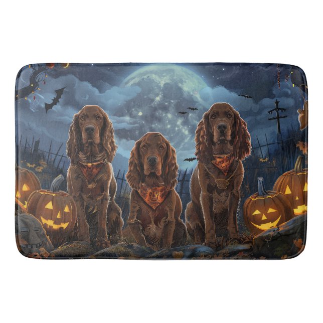Irish Red Setter Halloween Spooky Badematte (Vorderseite)