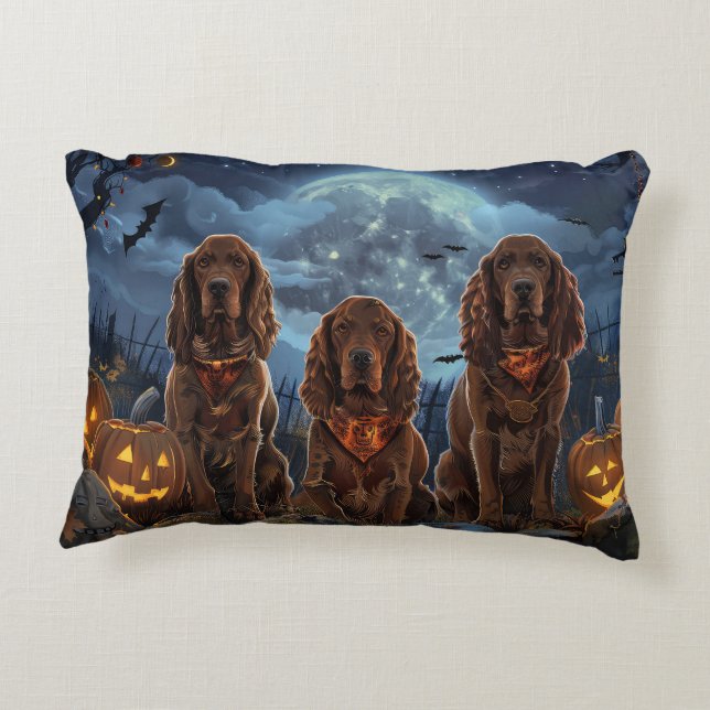 Irish Red Setter Halloween Spooky Dekokissen (Rückseite)