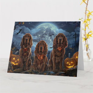Irish Red Setter Halloween Spooky Karte