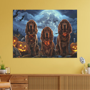Irish Red Setter Halloween Spooky Leinwanddruck