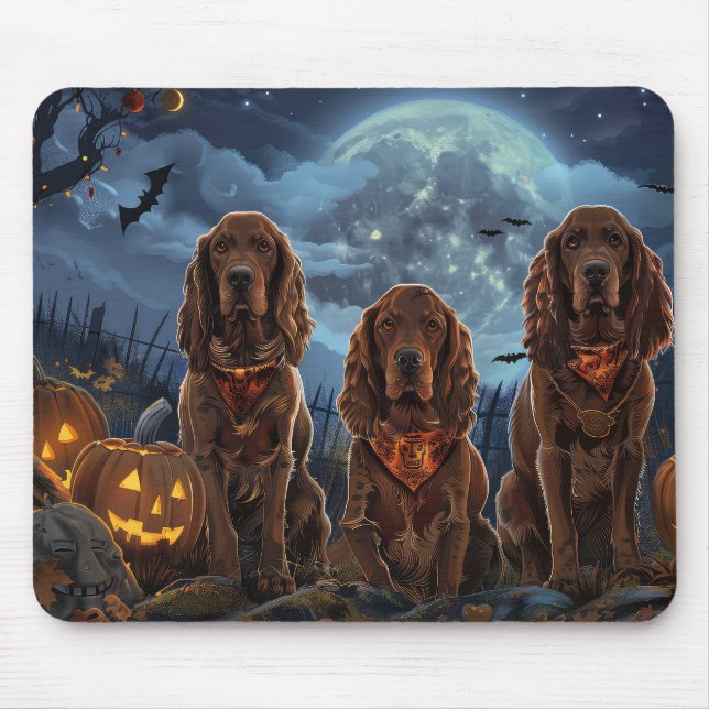 Irish Red Setter Halloween Spooky Mousepad (Vorne)