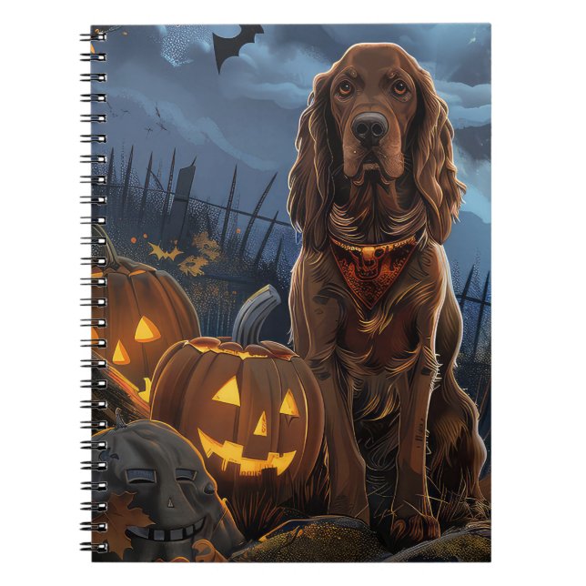 Irish Red Setter Halloween Spooky Notizblock (Vorderseite)
